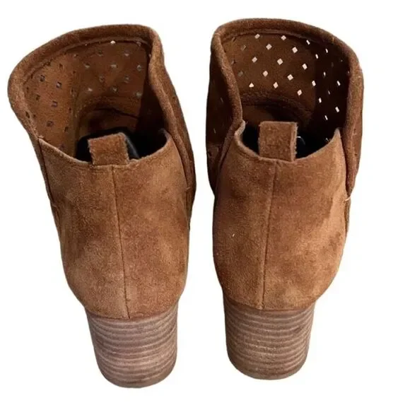 GIANNI Bini Reezy Ankle Suede Perforated Peep Toe Shooties Size 6.5 - Picture 6 of 7